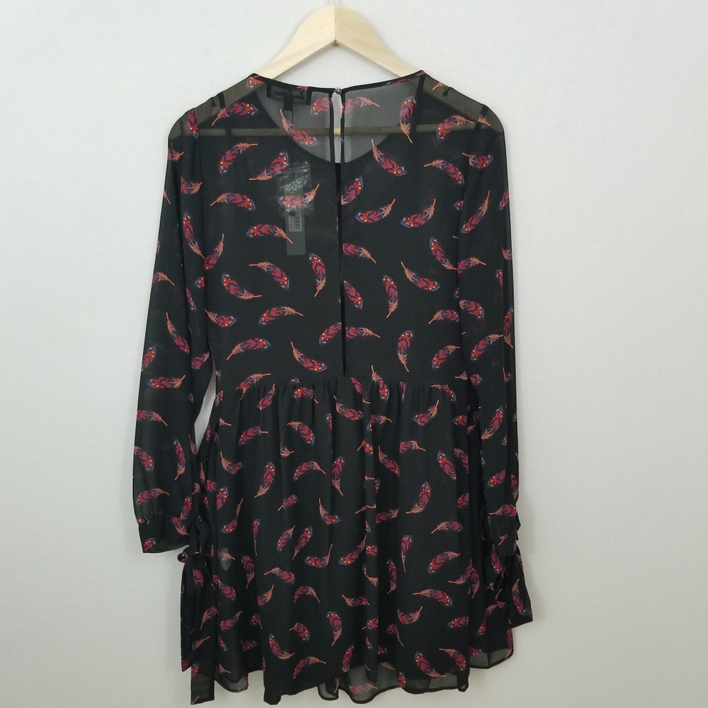 NWT Sam Edelman Feather Ruffle Dress Sz 8 12 - Picture 6 of 8